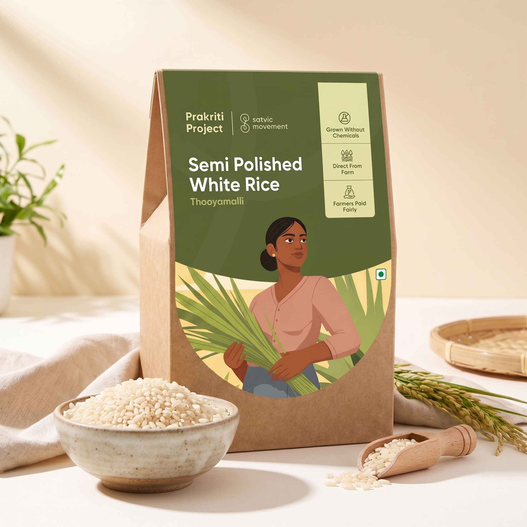 Thuyamalli (Semi-Polished White Rice)